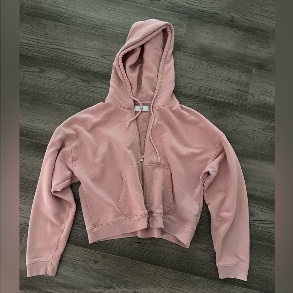 🩰Dusty Rose Cropped Plush Zip Hoodie in Dusty Rose
